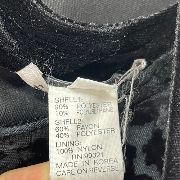 90s FOCUS Vintage Black Velvet Jacket Dress Set with Shoulder Pads - Picture 8 of 15